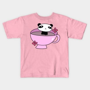 Pink Teacup Panda Kids T-Shirt